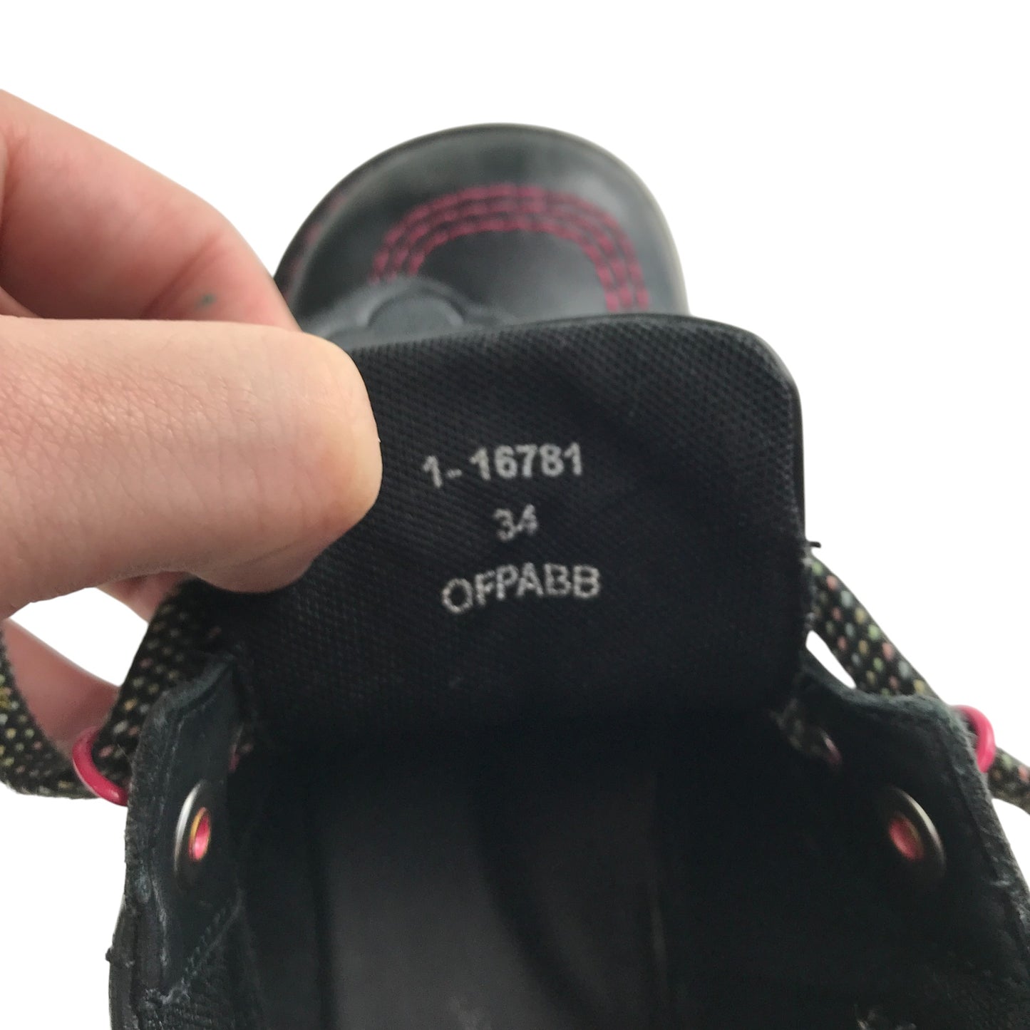 Kickers boots shoe size 2 black and pink colourway leather upper with back rubber soles