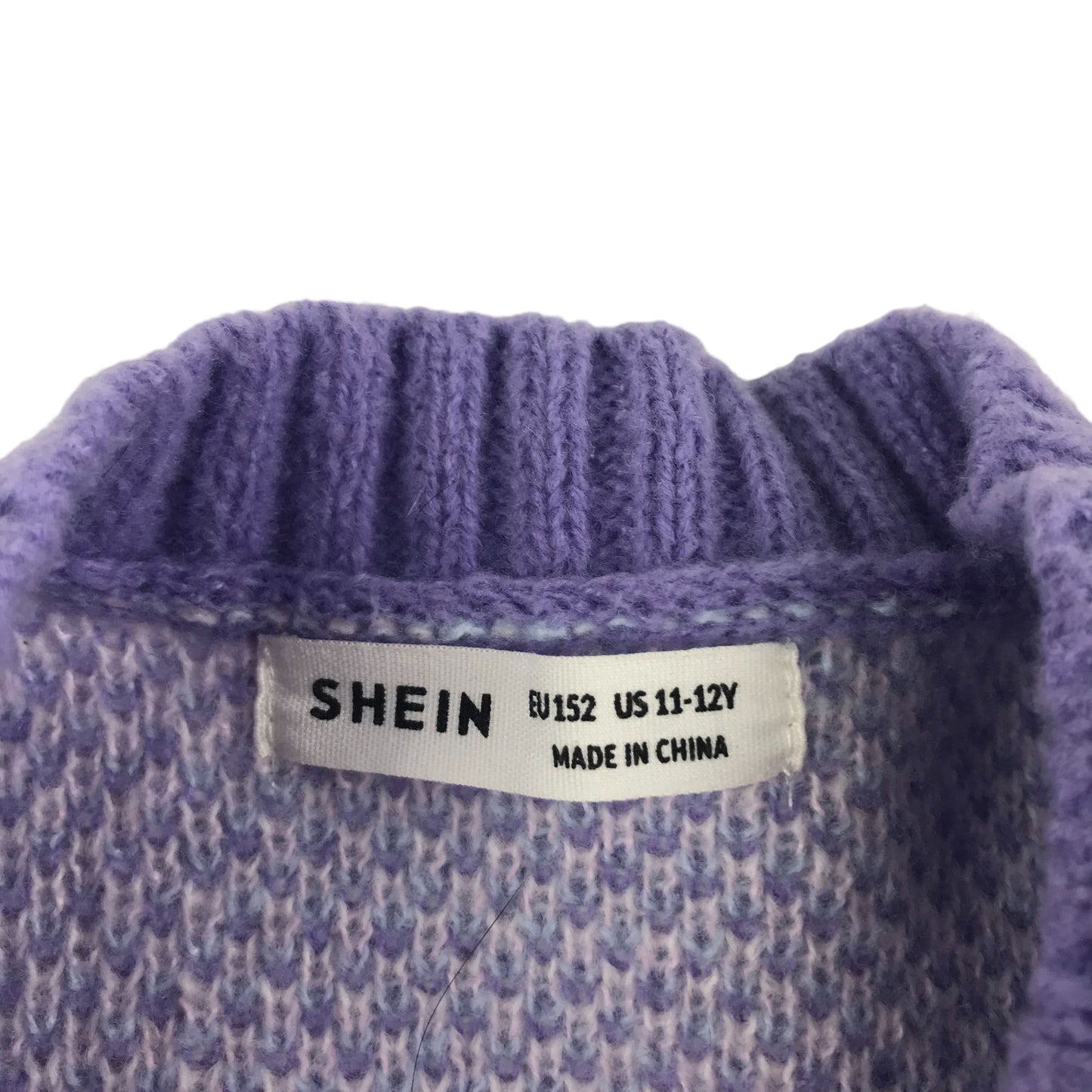 Shein Jumper Age 11-12 Lilac Multicolour Patterned