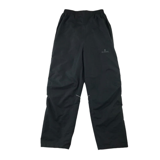 Higear outdoor trousers 12 years black plain with logo and leg breathable zipper warm lined