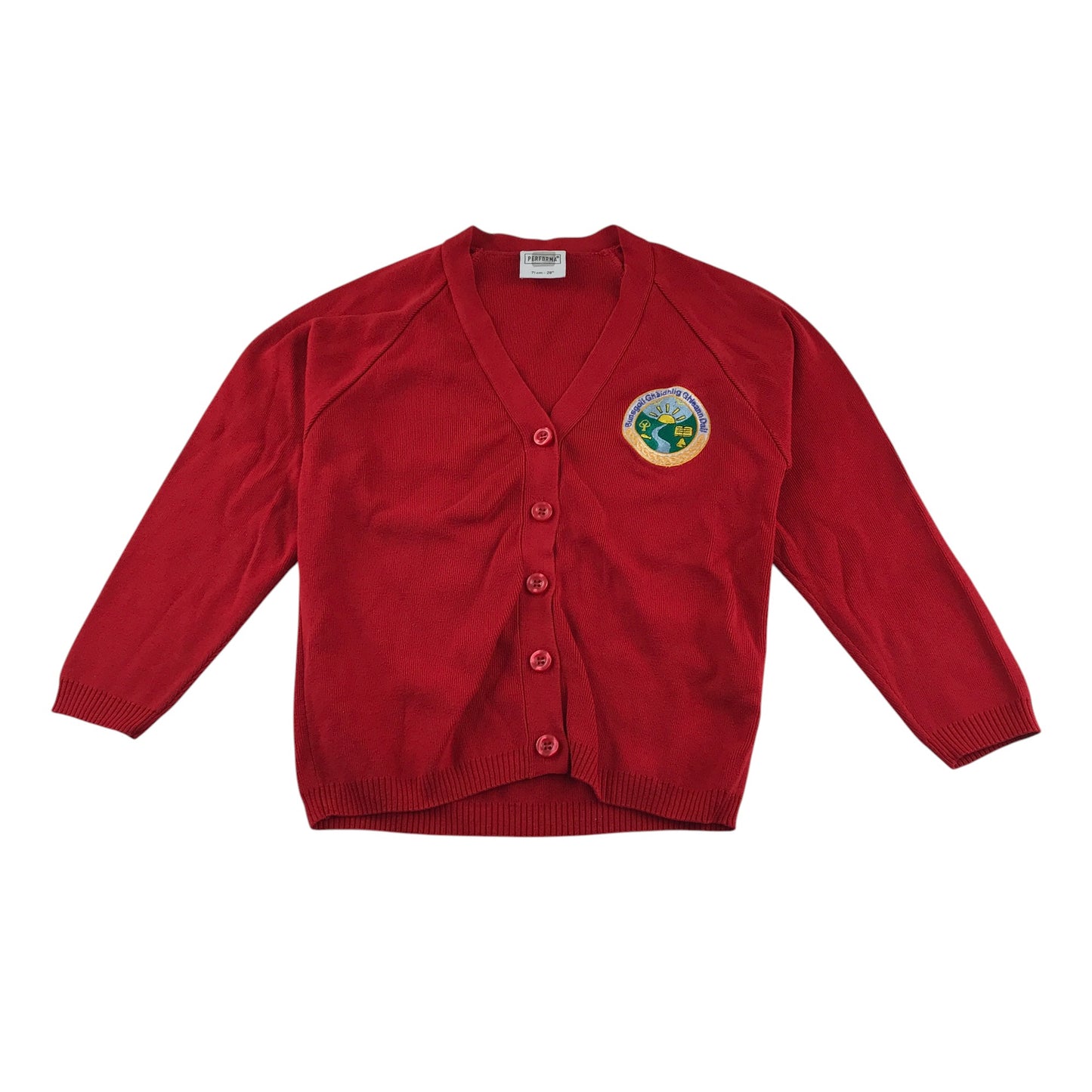 *Glendale Gaelic Primary Red School V-neck Cardigan