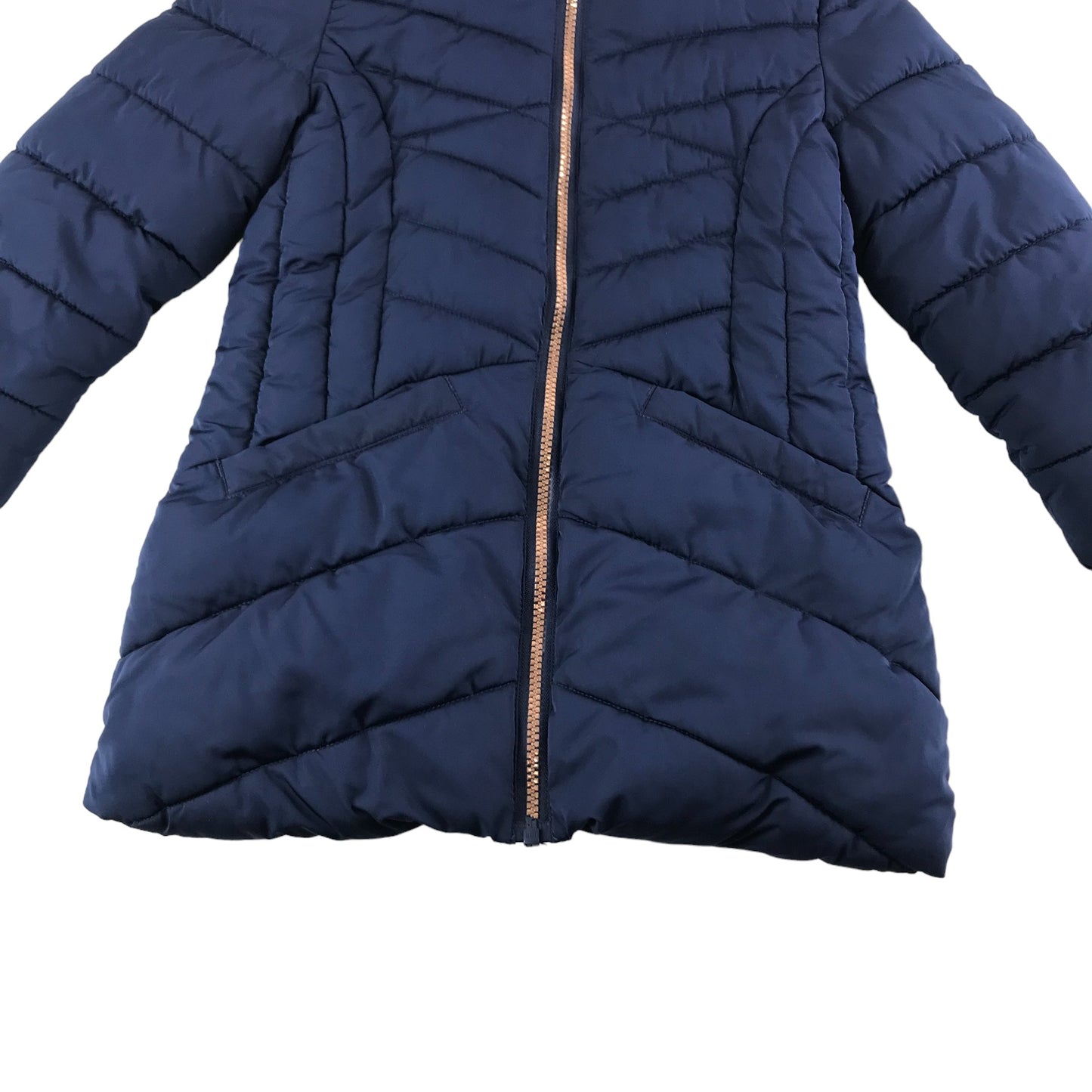 George Jacket Age 5 Navy Blue Parka Faux Fur lining with Hood