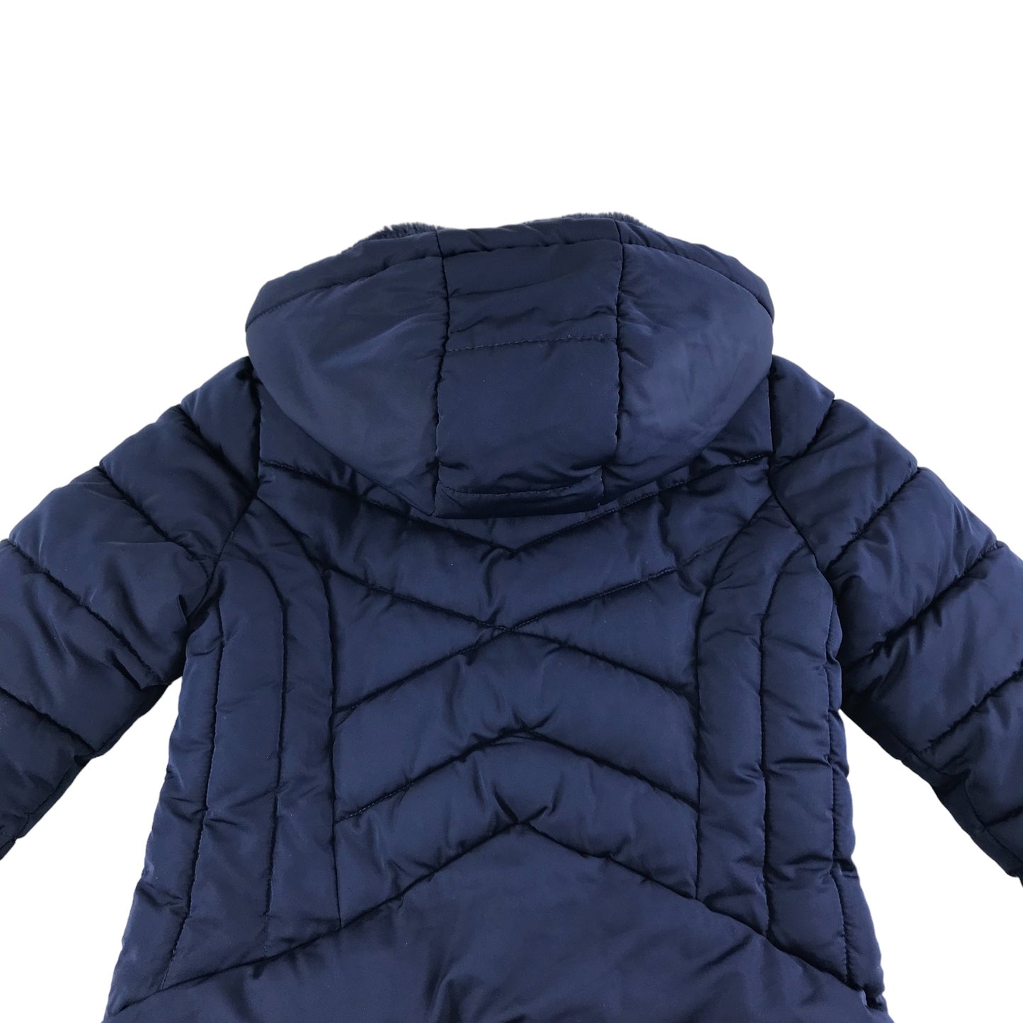 George Jacket Age 5 Navy Blue Parka Faux Fur lining with Hood