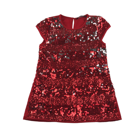 George long top dress 5-6 years red sequin chemise style