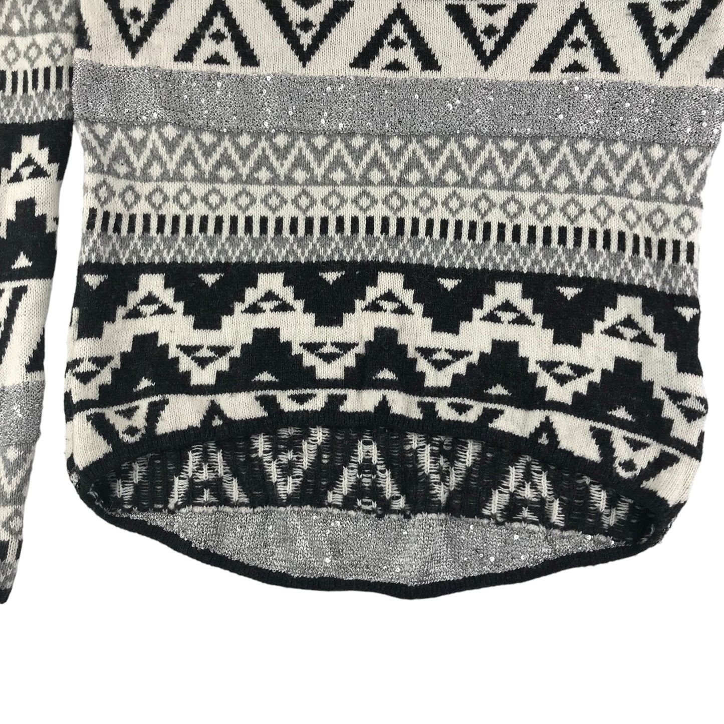 H&M Jumper Age 12-14 Grey Knit Pattern