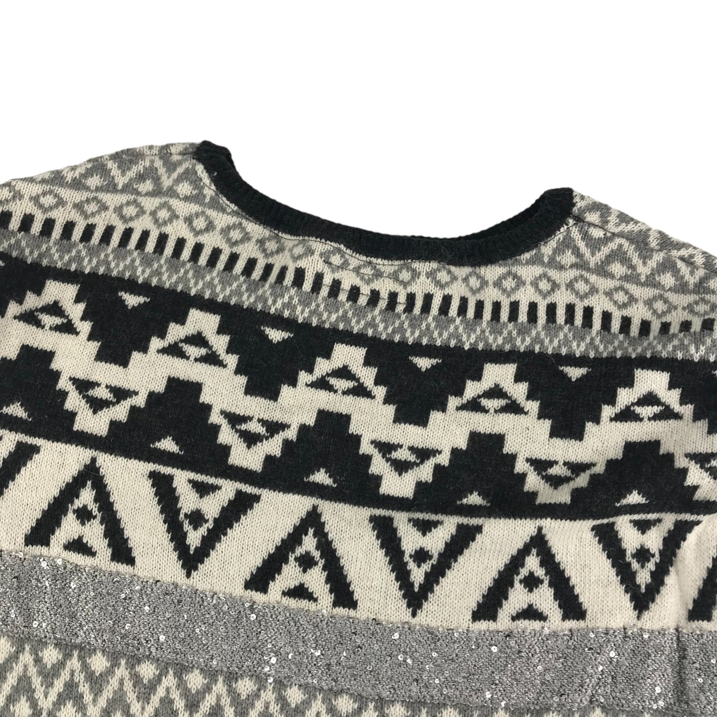 H&M Jumper Age 12-14 Grey Knit Pattern