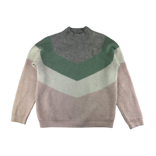 Primark Jumper Age 14 Grey green pink white panelling