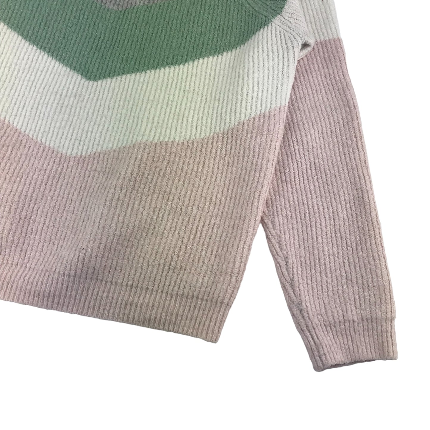 Primark Jumper Age 14 Grey green pink white panelling