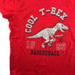 Inextenso t-shirt 5-6 years red dinosaur t rex print