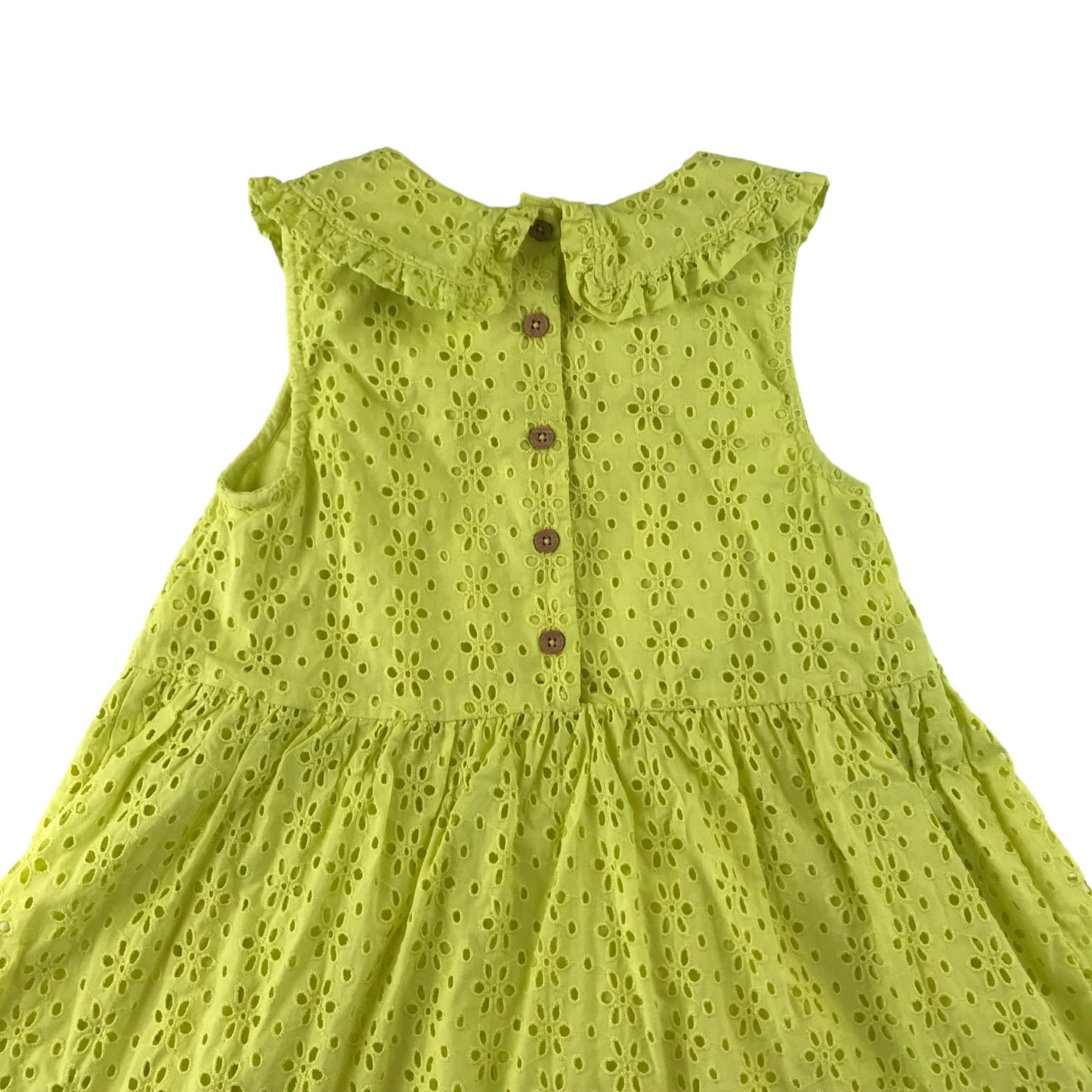 Next Dress Age 4 Yellow Sleeveless Lace Style Embroidered Cotton