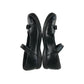 M&S pumps shoe size 12.5 junior black with glossy tips bowtie and strap