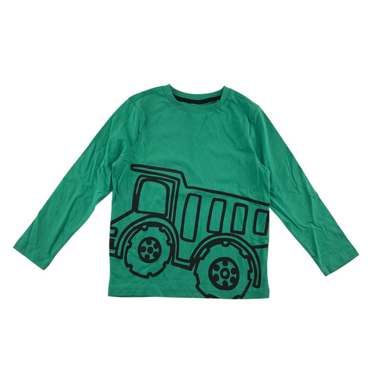F&F t-shirt 5-6 years green long sleeve truck print cotton