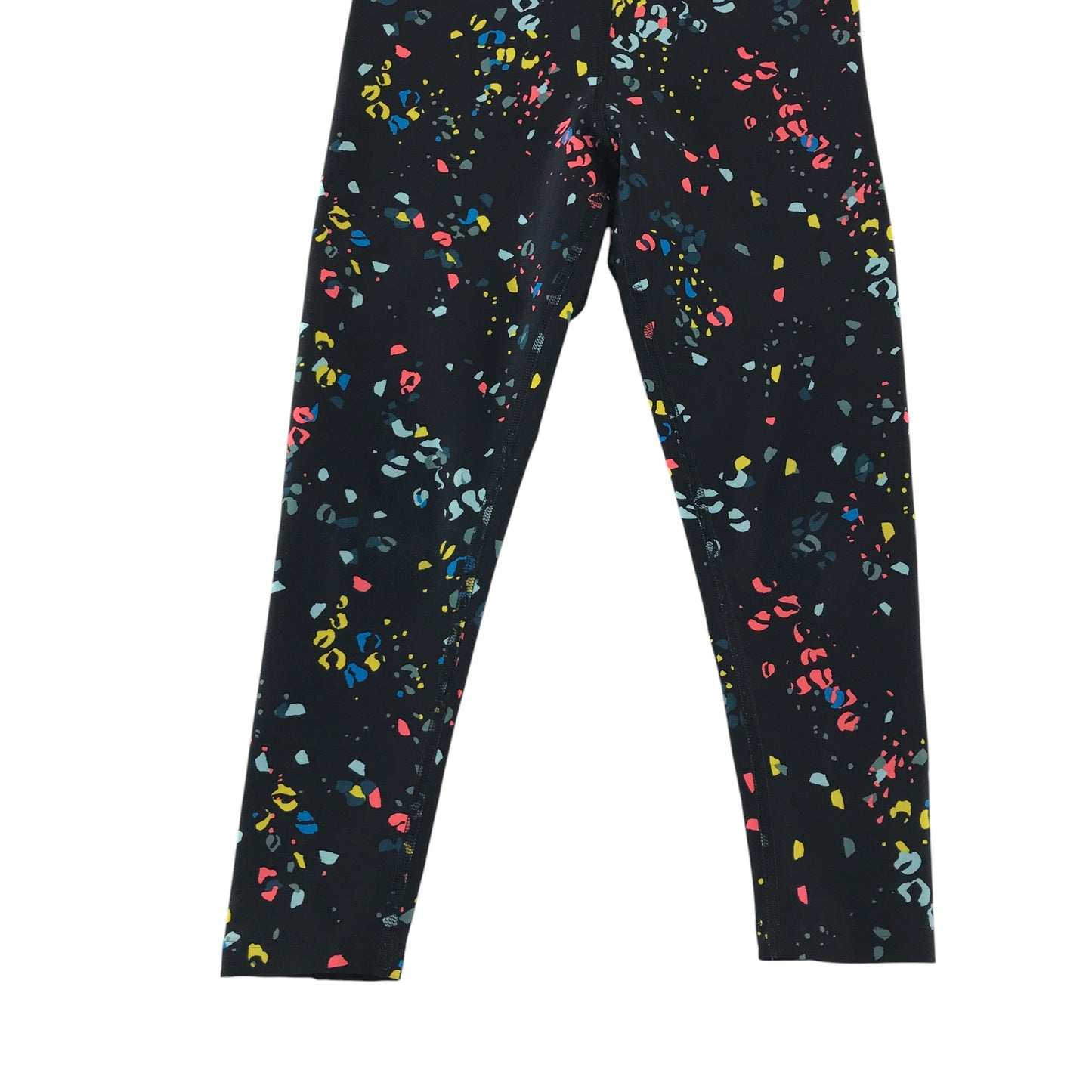 M&S sport leggings 6-7 years black with multicolour design