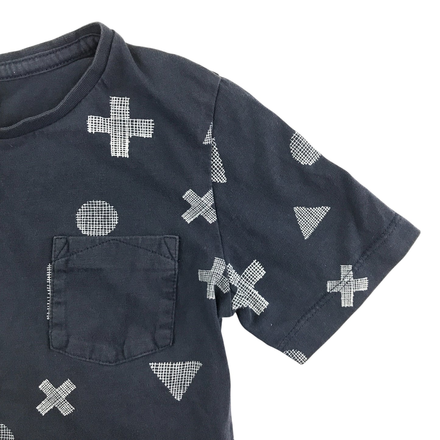 Geometric print t-shirt 6 years navy cotton