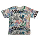 Next t-shirt 7 years all over graffiti multicolour print cotton