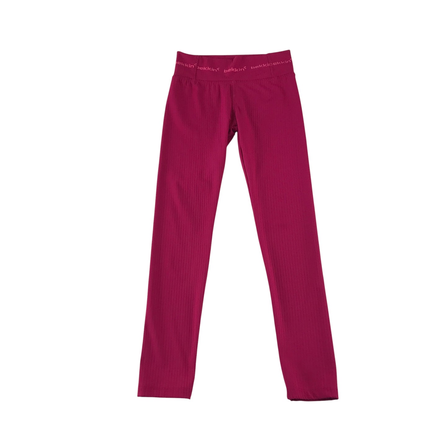 Bekkin sport leggings 7-8 years pink plain with logos on waistband