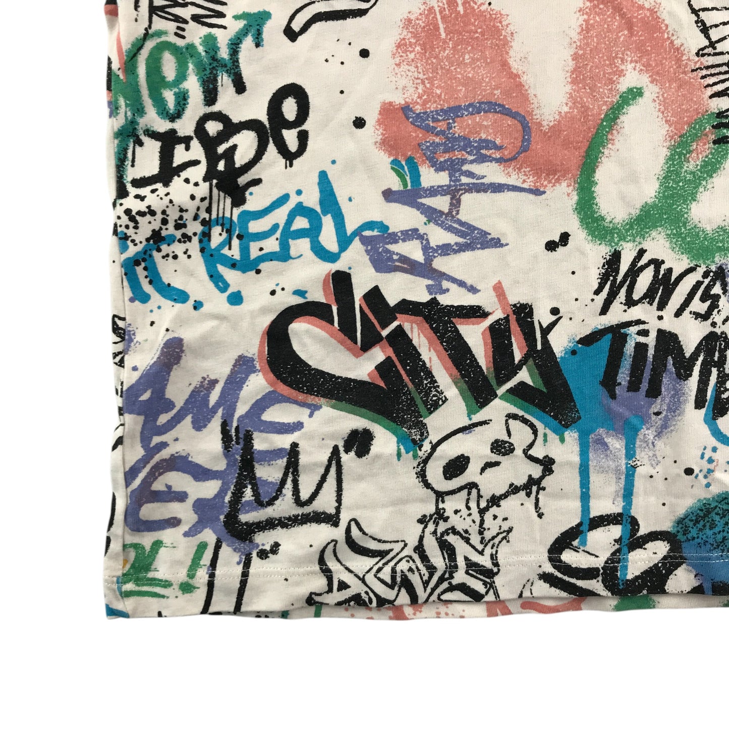 Next t-shirt 7 years all over graffiti multicolour print cotton