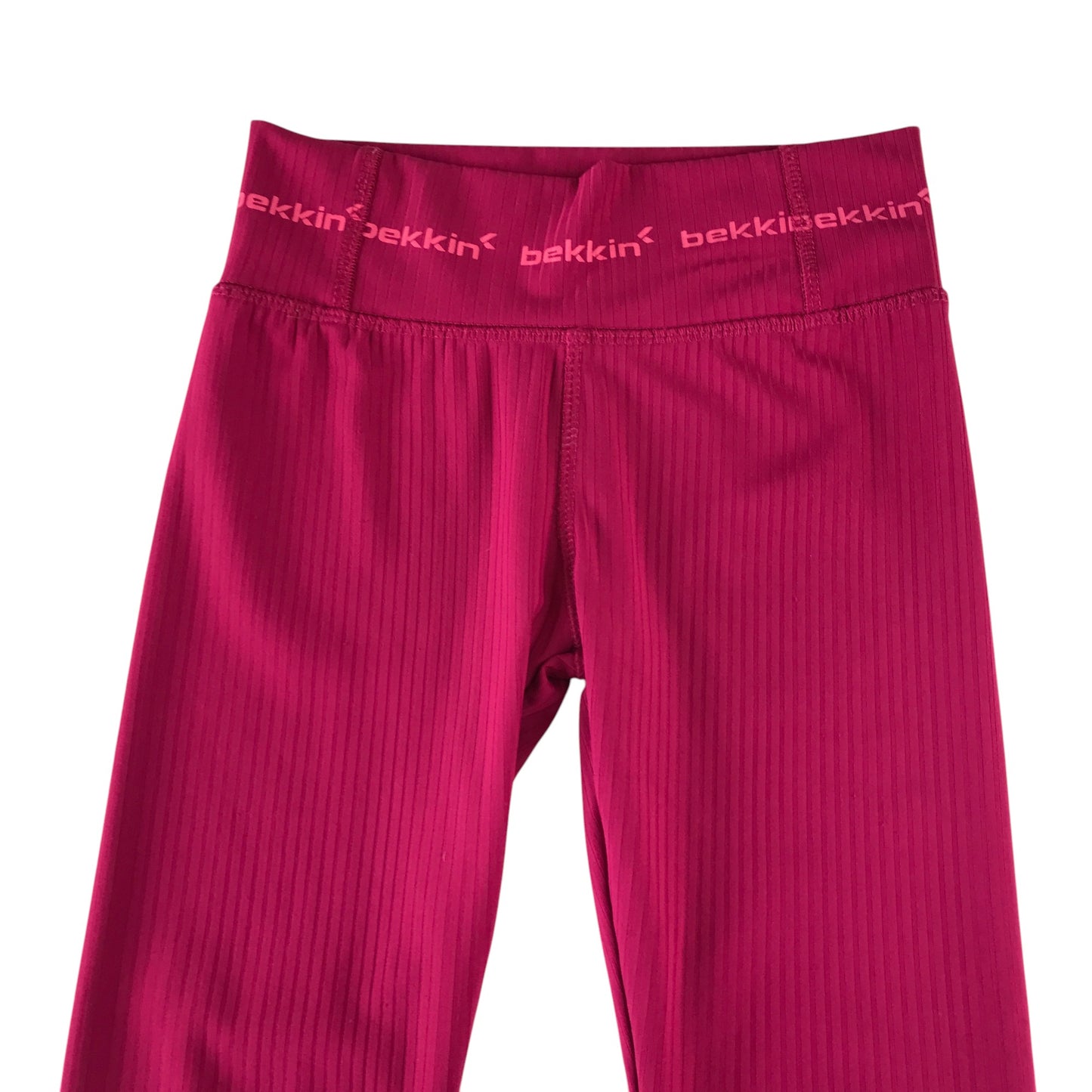 Bekkin sport leggings 7-8 years pink plain with logos on waistband