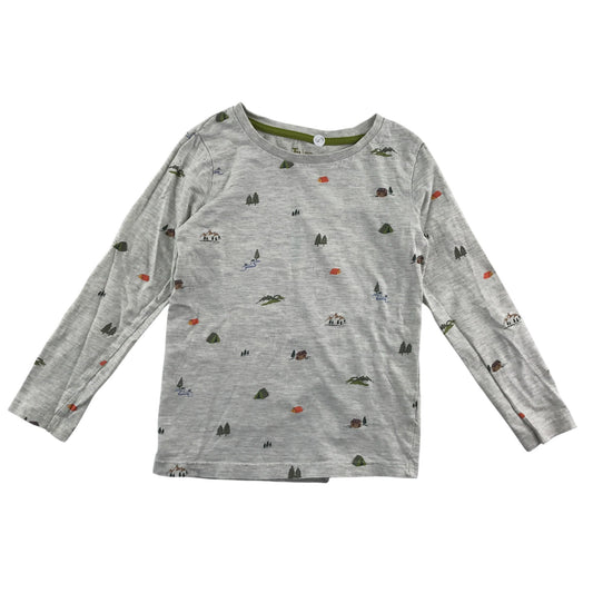 Tu t-shirt 6-7 years grey long sleeve nature print