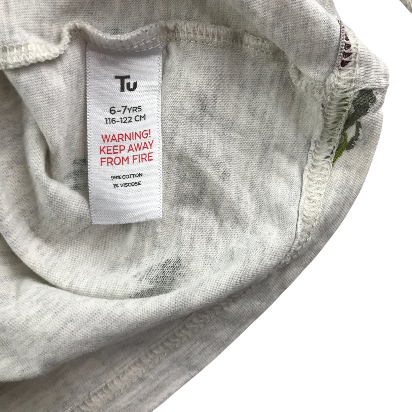 Tu t-shirt 6-7 years grey long sleeve nature print