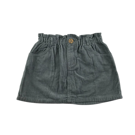 Zara skirt 4-5 year grey plain corduroy frilled cotton