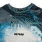 George t-shirt 6-7 years blue futuristic print with text