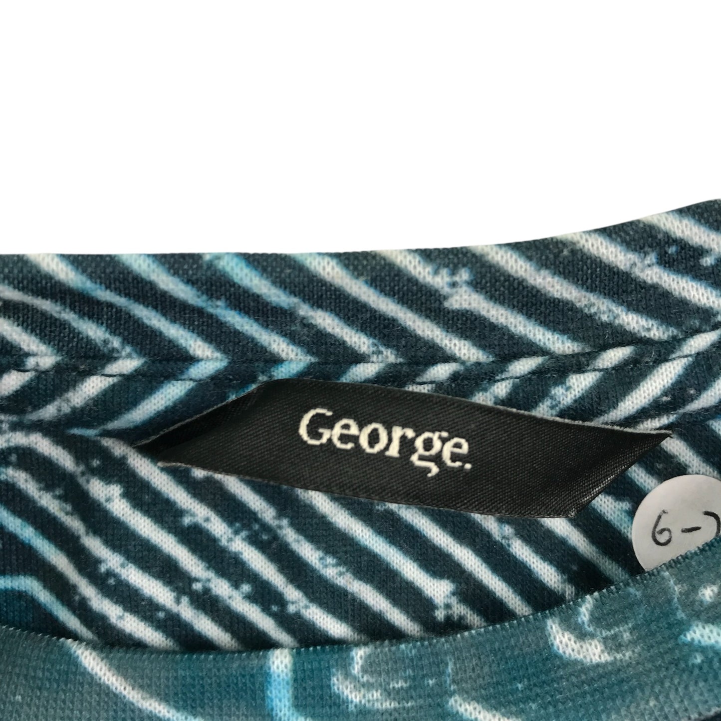 George t-shirt 6-7 years blue futuristic print with text