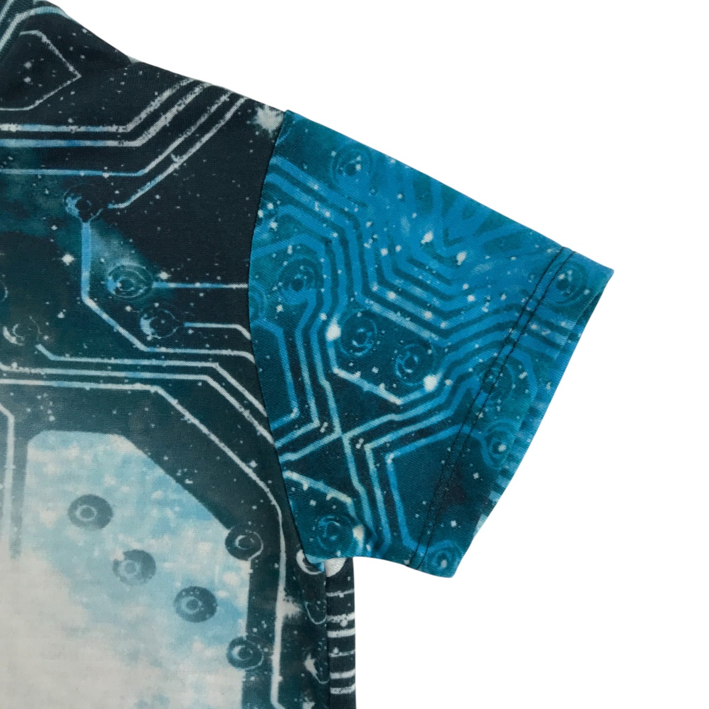 George t-shirt 6-7 years blue futuristic print with text