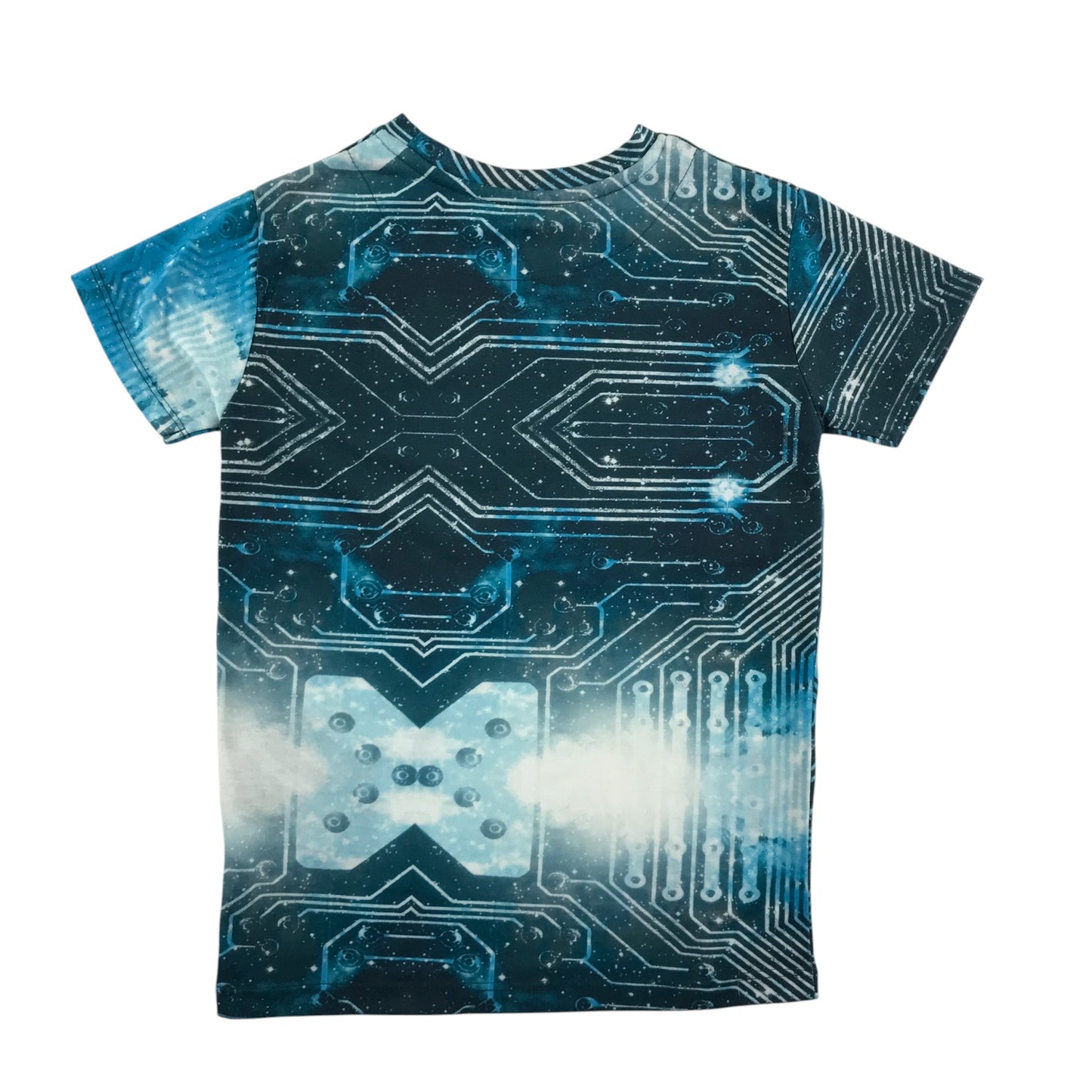 George t-shirt 6-7 years blue futuristic print with text