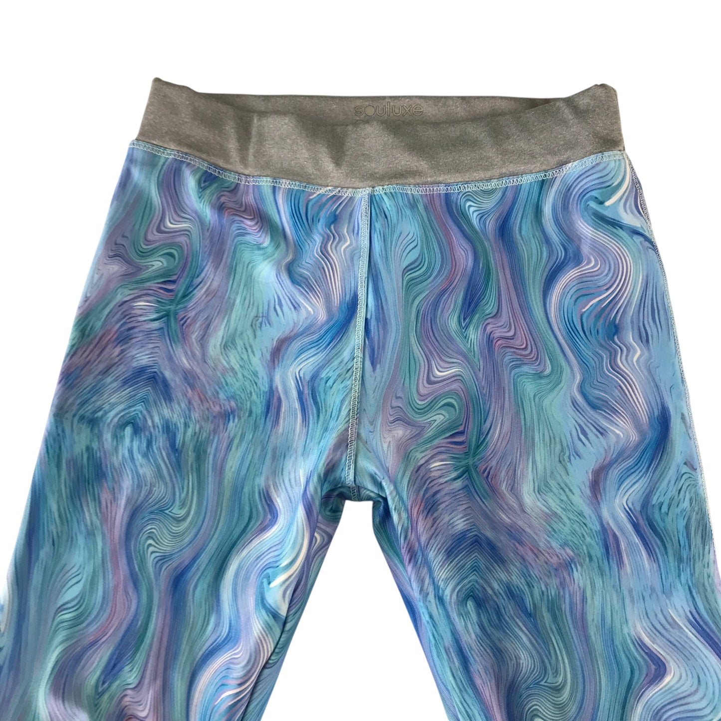 Matalan sport leggings 8-9 years blue swirly wave pattern design