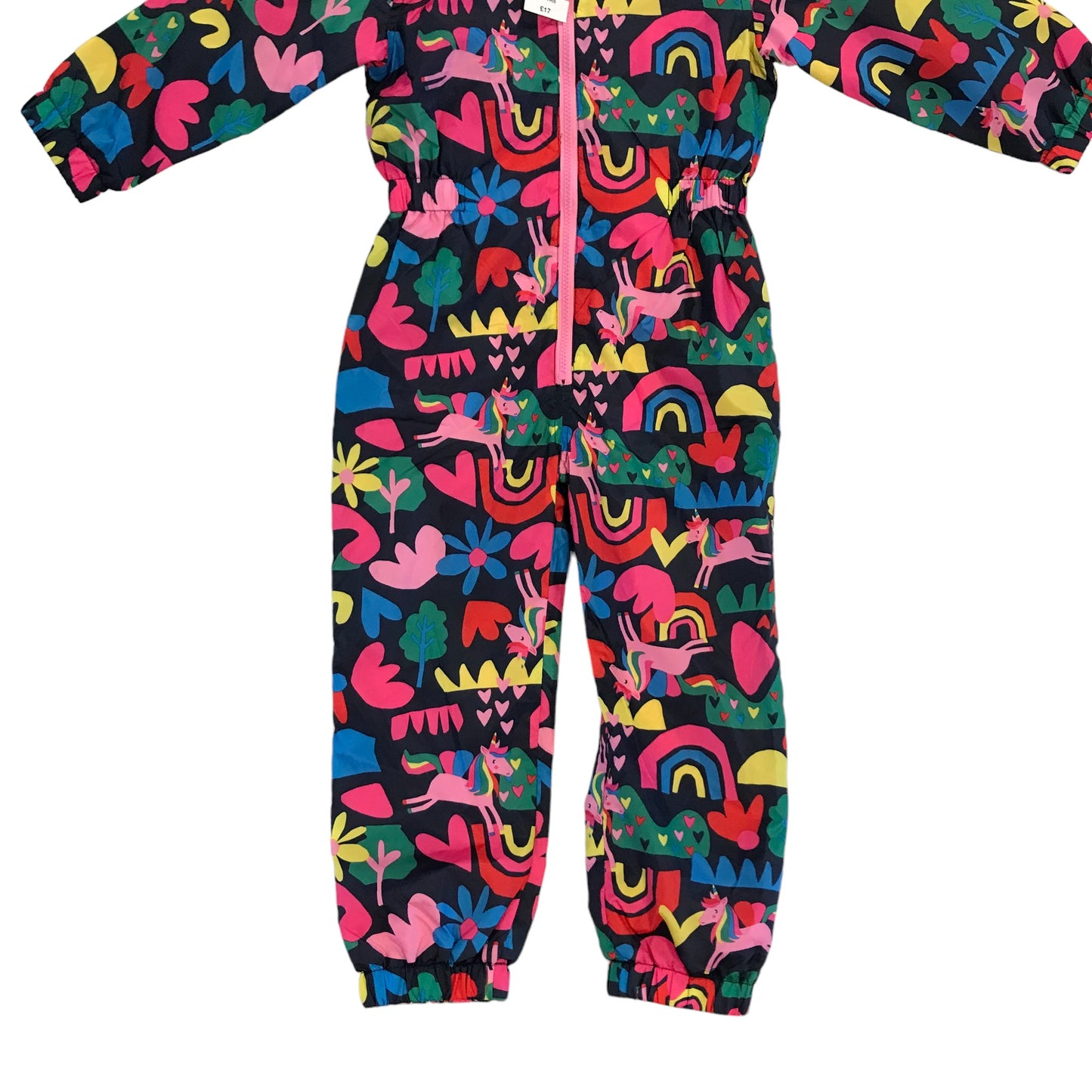 Matalan overalls 5-6 years Multicoloured showerproof graphic design with unicorns and rainbows