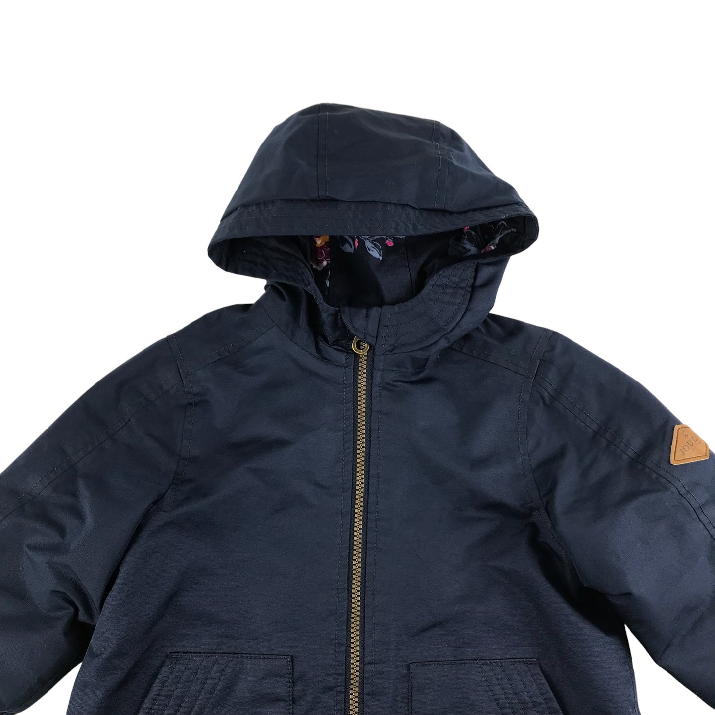Joules Jacket Age 5-6 Navy Blue Waterproof Fleece Lined A-line
