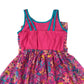 Jona Michelle Dress Age 10 Pink Floral Chiffon Layered Sleeveless