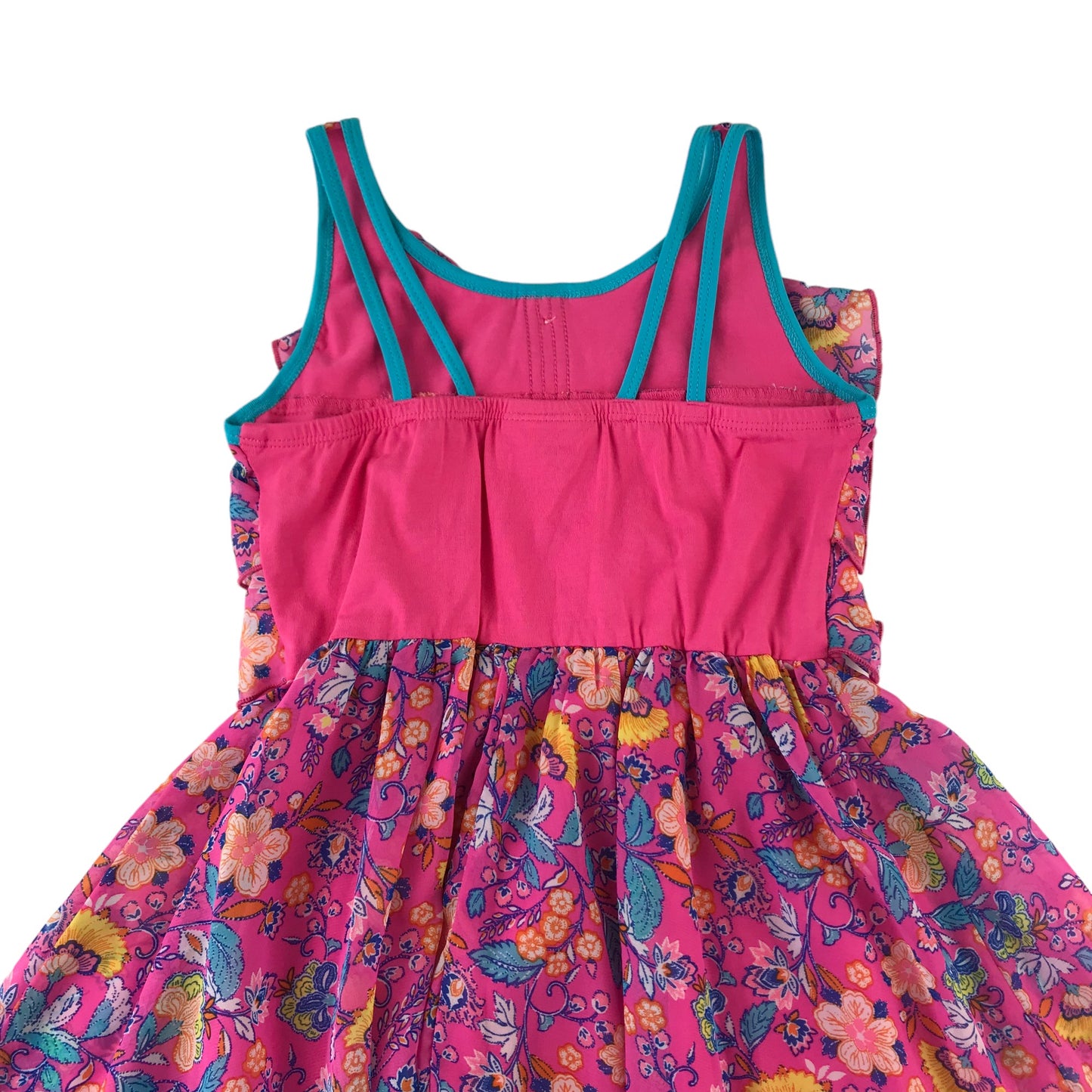 Jona Michelle Dress Age 10 Pink Floral Chiffon Layered Sleeveless