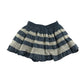 Monsoon skirt 5-6 year blue and white striped with pattern detailing cotton