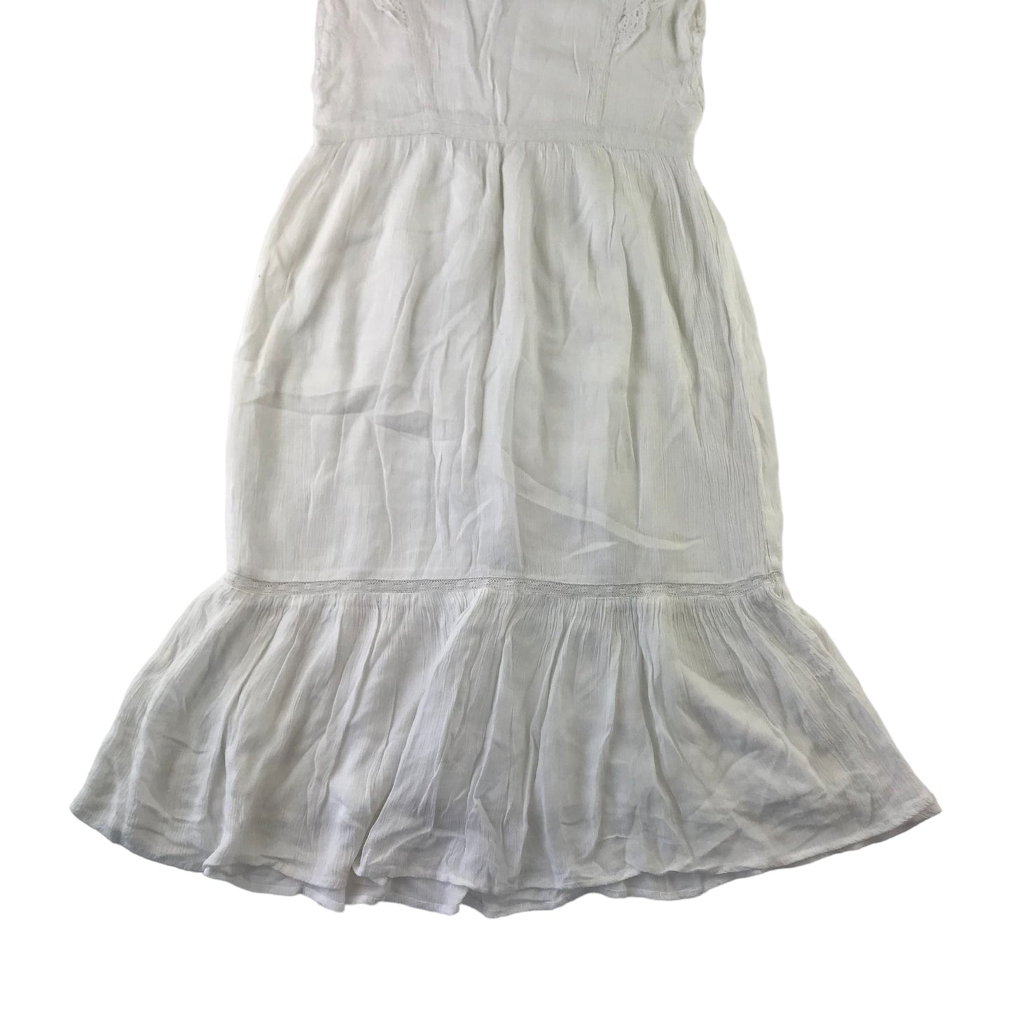 Mango Dress Age 5-6 White Peplum Hem Plain