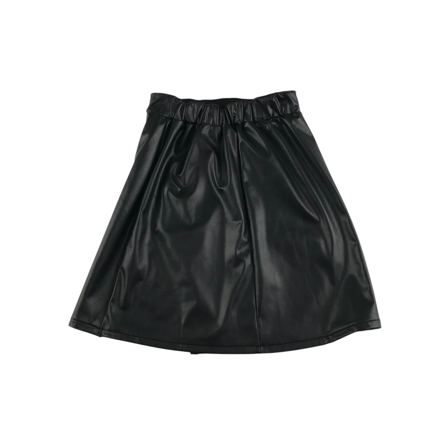 Lipsy London skirt 5-6 year black faux leather with zipper detailing