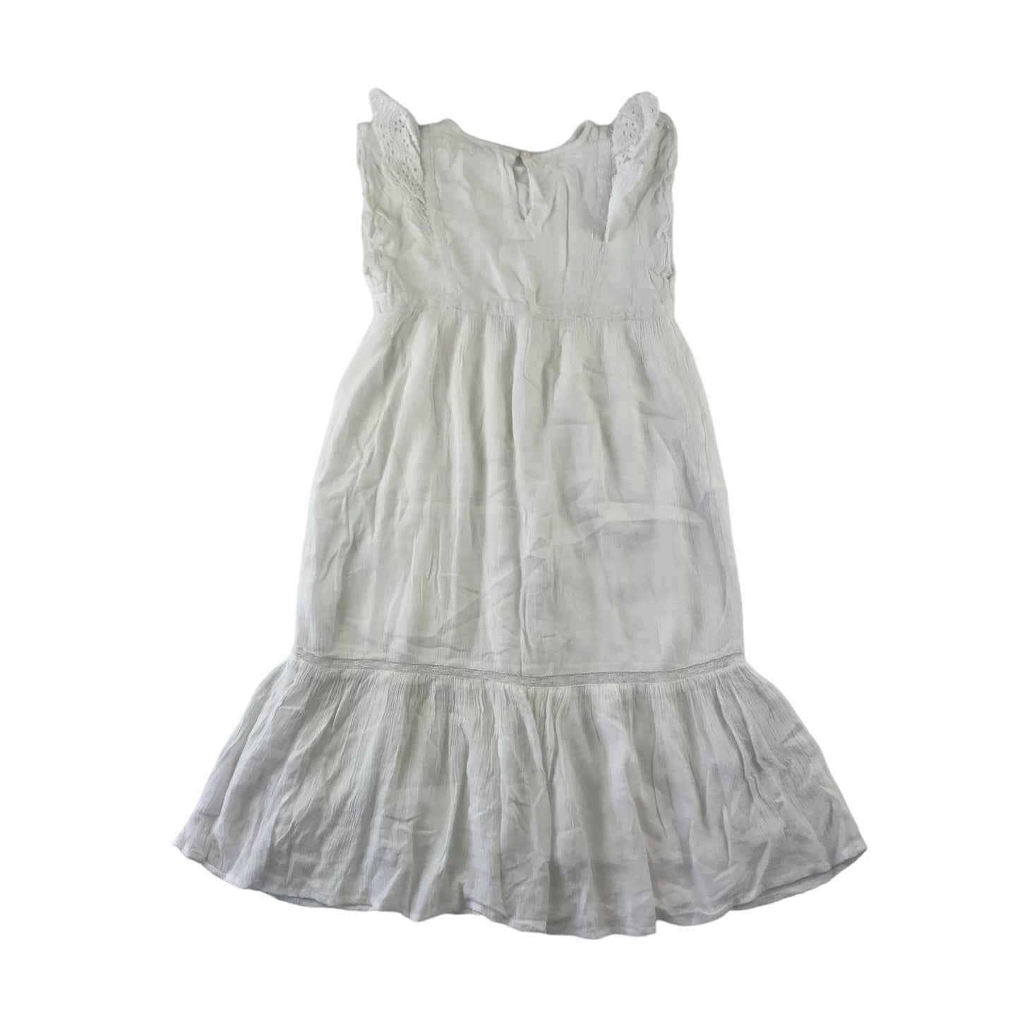 Mango Dress Age 5-6 White Peplum Hem Plain