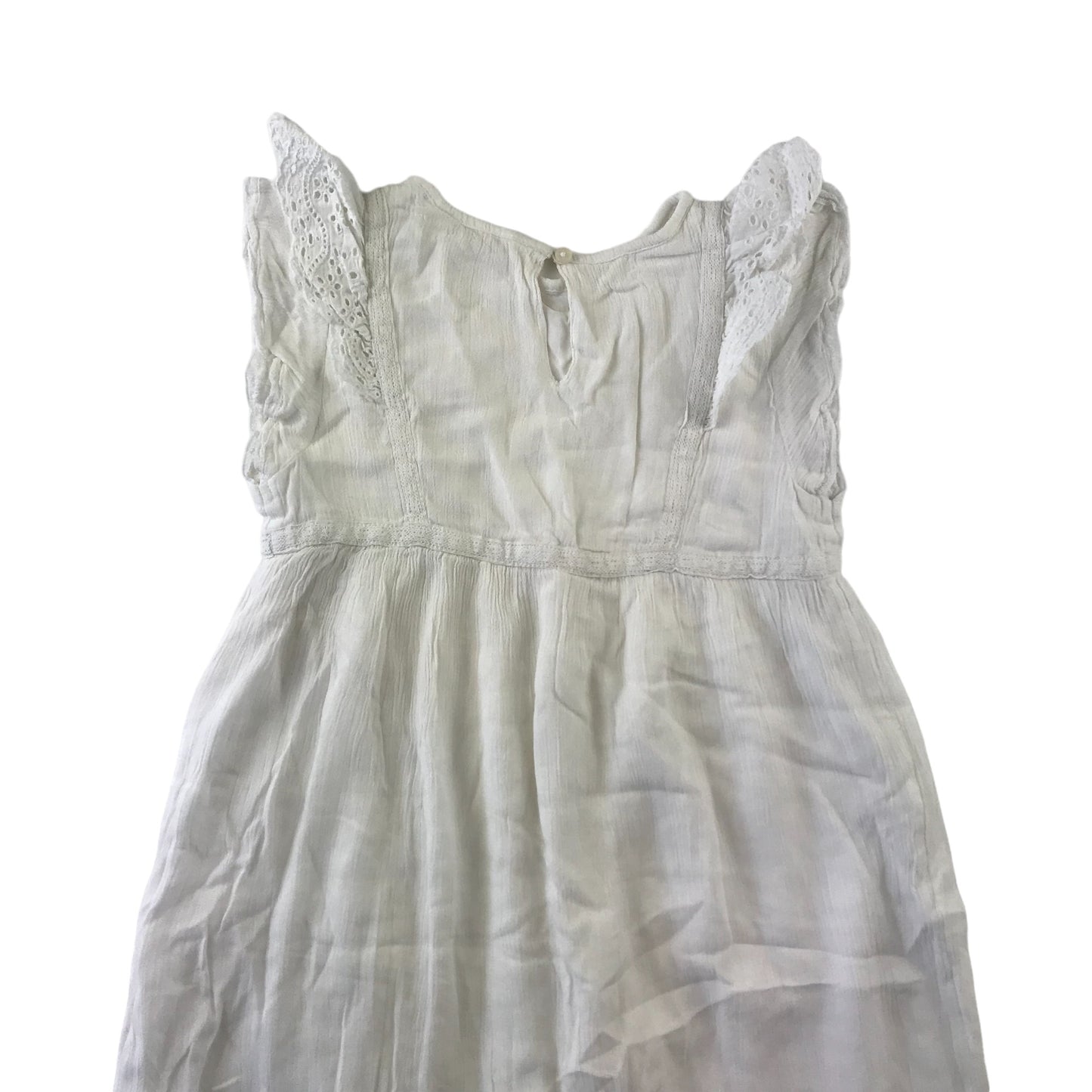 Mango Dress Age 5-6 White Peplum Hem Plain