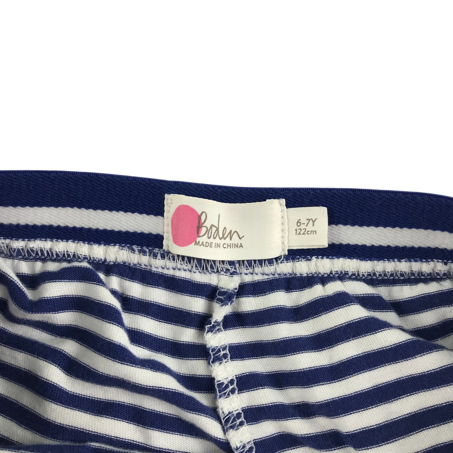 Boden skort 6-7 year navy and white stripy layered with golden glittery waistband