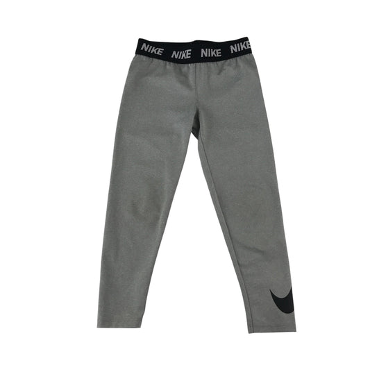 Nike sport leggings 5-6 years grey with black elasticated waistband