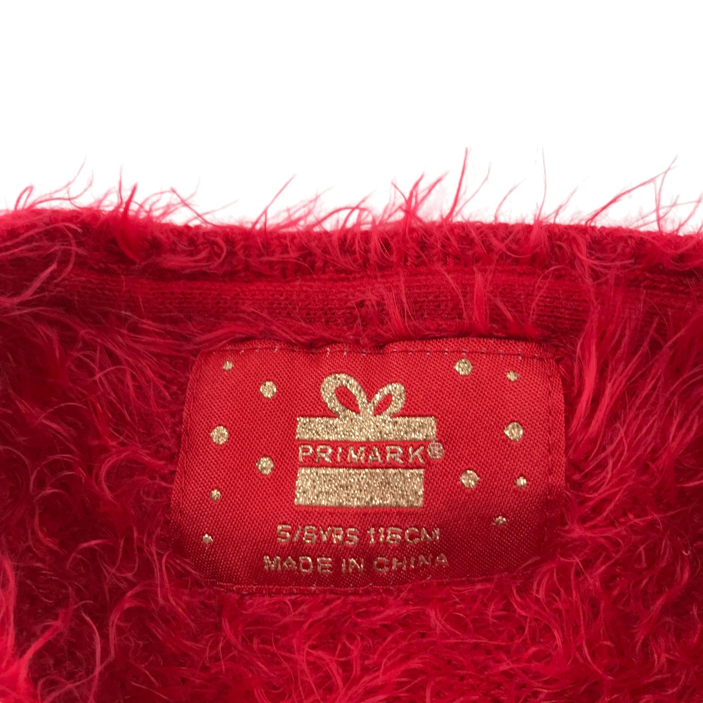 Primark festive jumper 5-6 Years red sequin Rudolph reindeer