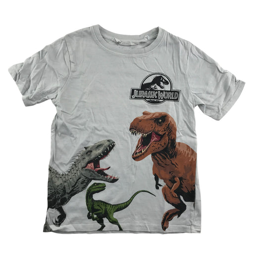 H&M t-shirt 7-8 years white jurassic world graphic cotton