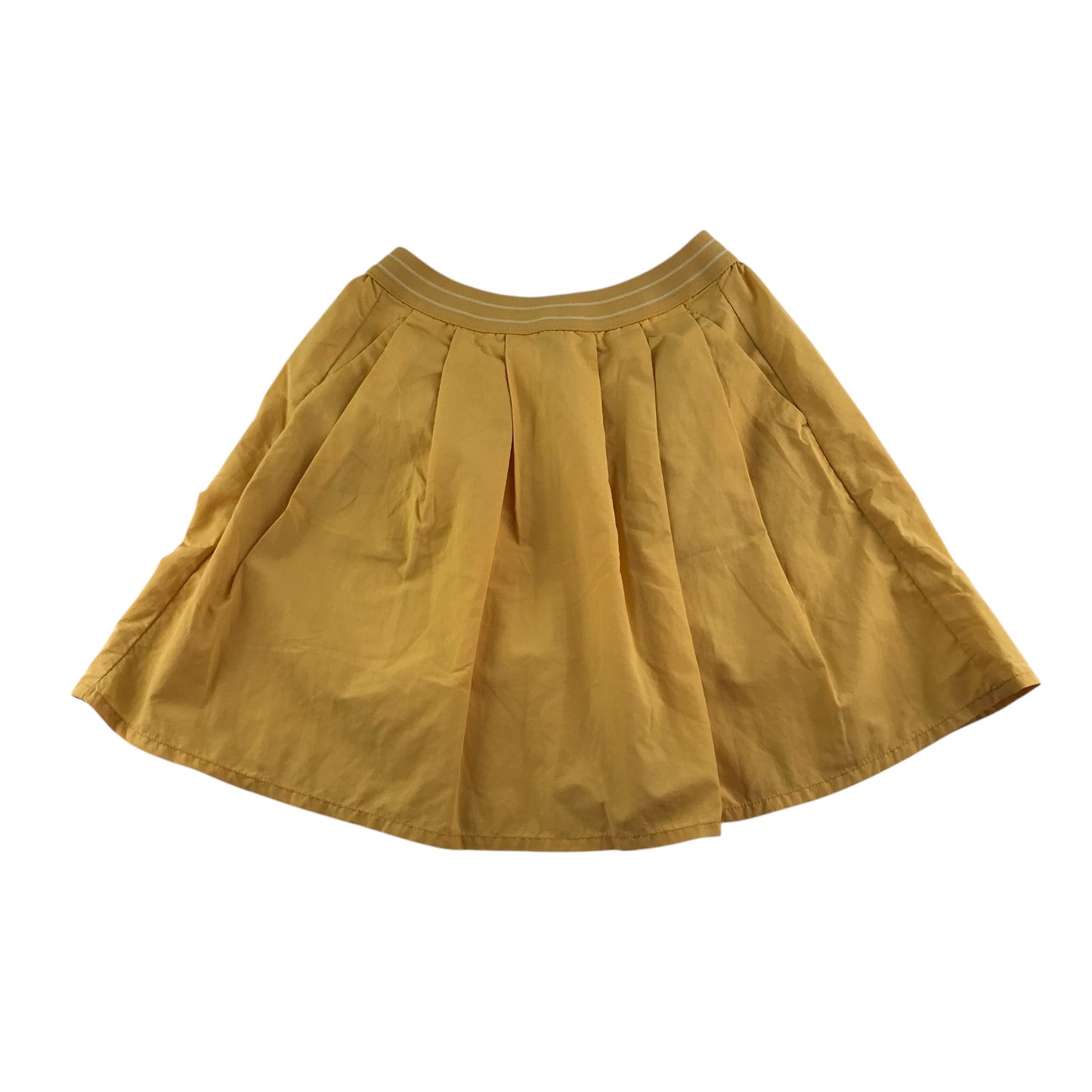 Uniqlo skirt 7-8 year yellow plain pleated with thin waist band