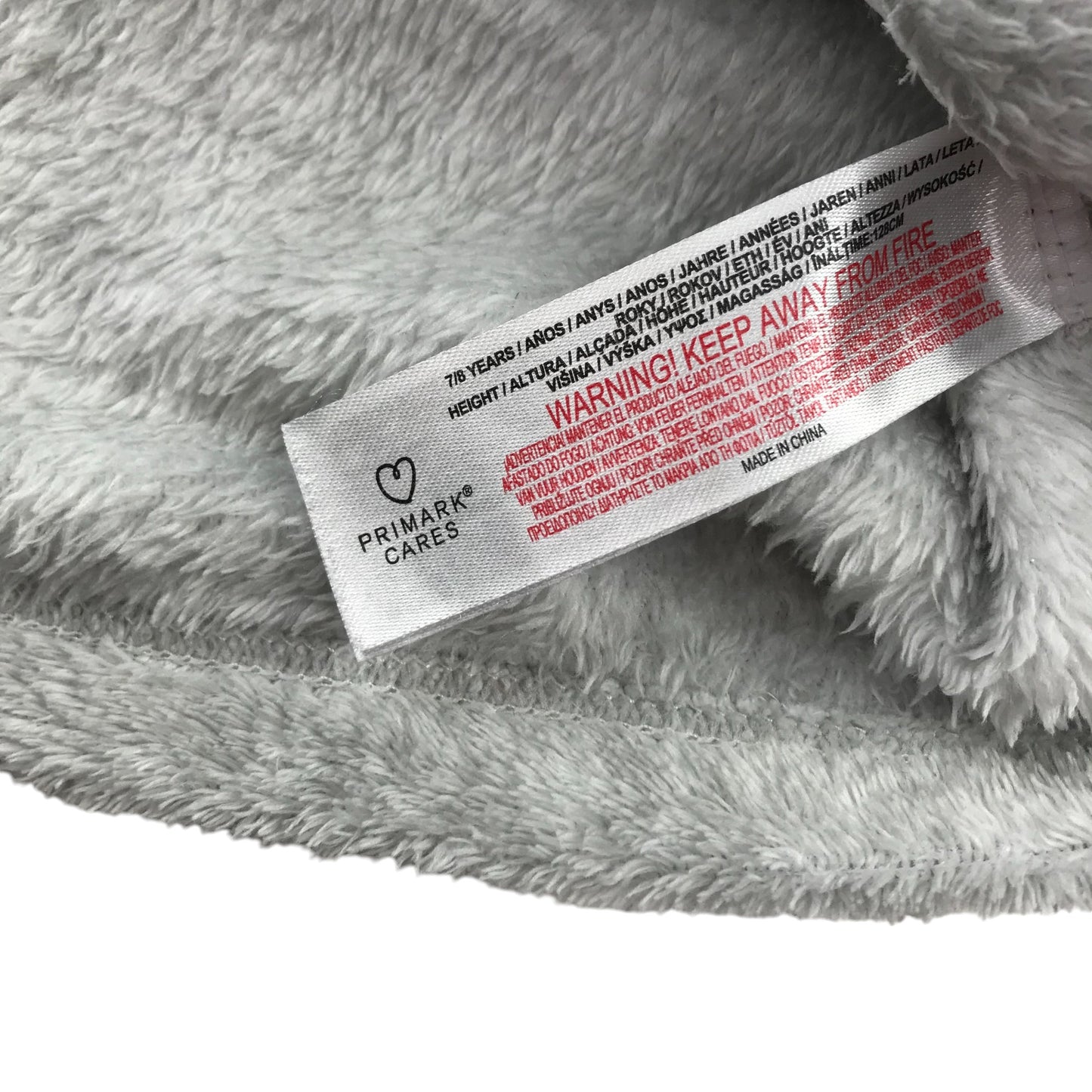 Primark Festive Jumper 7-8 Years Grey with Black Sleeves Fluffy Pizza Tree Graphic