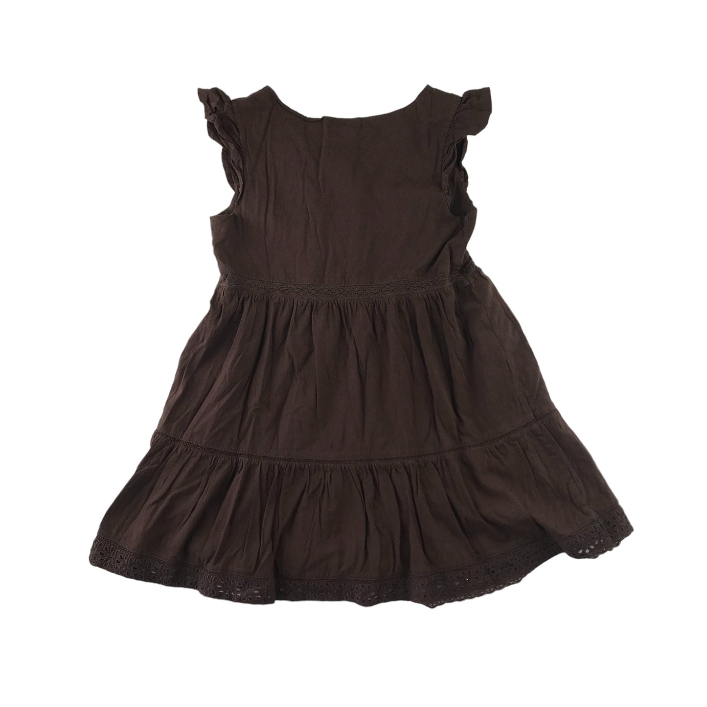 GAP Dress Age 10 Brown Sleeveless Flared Lace Details