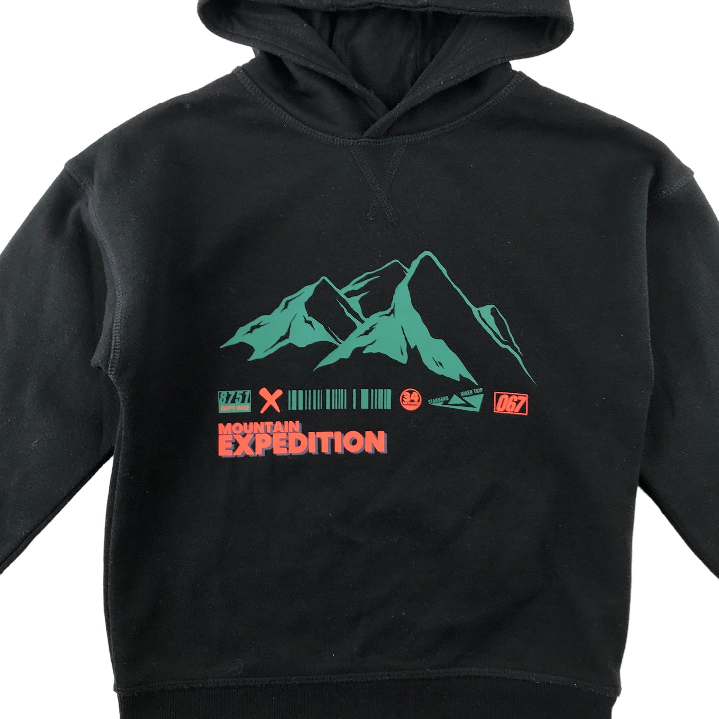 Primark hoodie 7-8 years black mountain view graphic