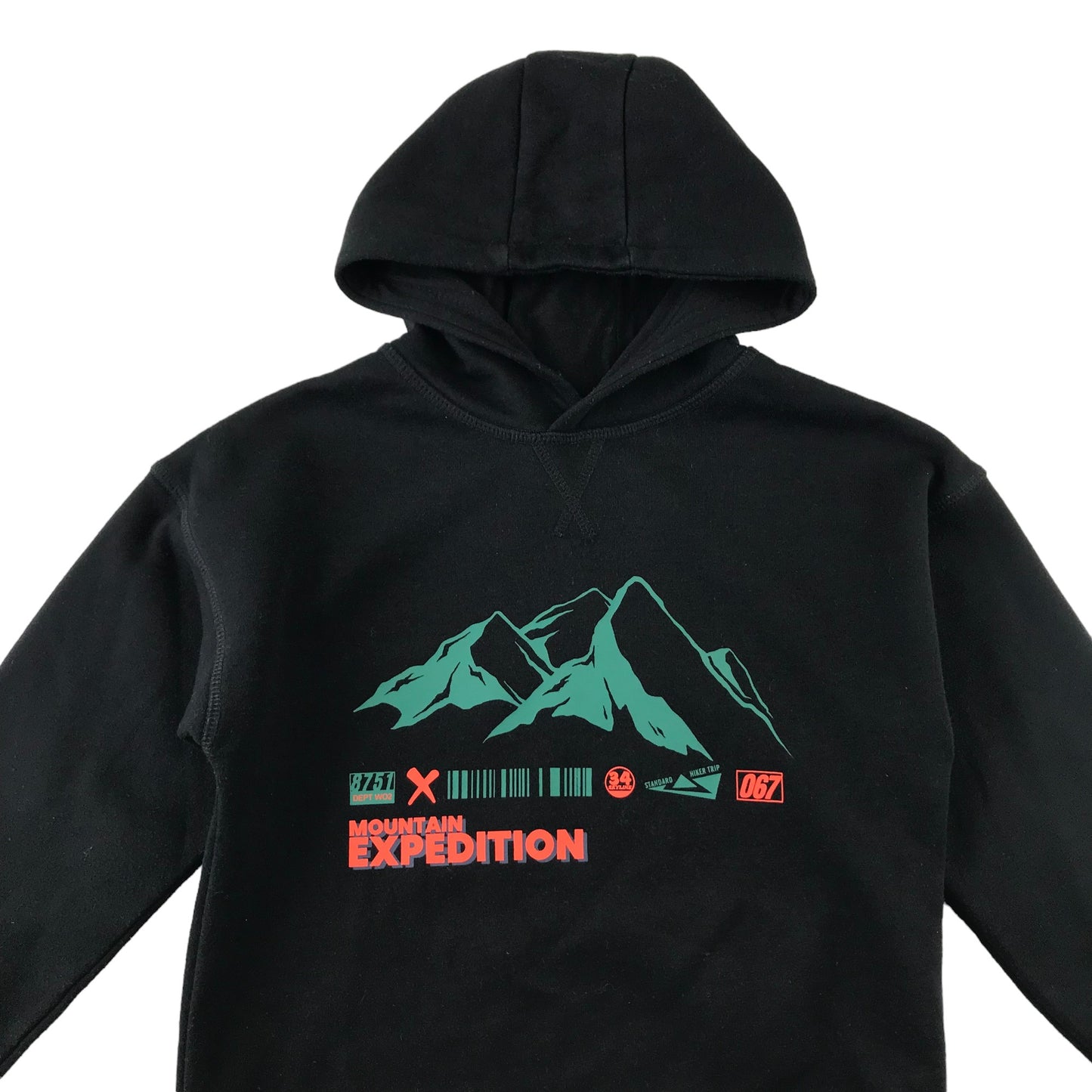 Primark hoodie 7-8 years black mountain view graphic