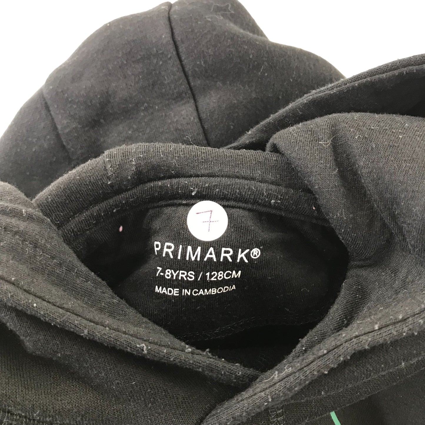 Primark hoodie 7-8 years black mountain view graphic