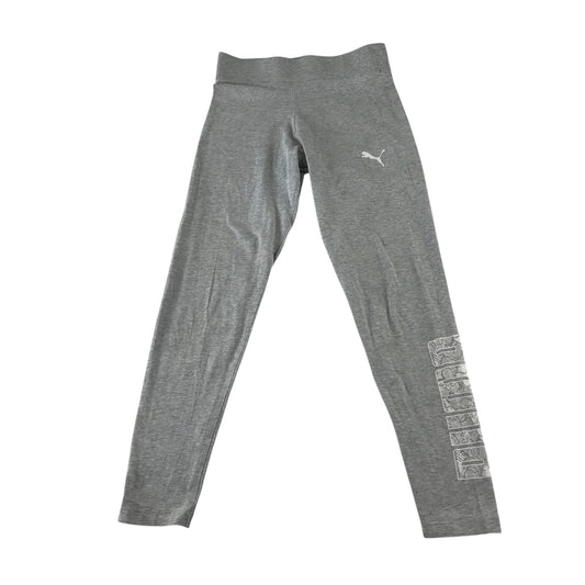 Puma sport leggings 11-12 years grey plain with logos