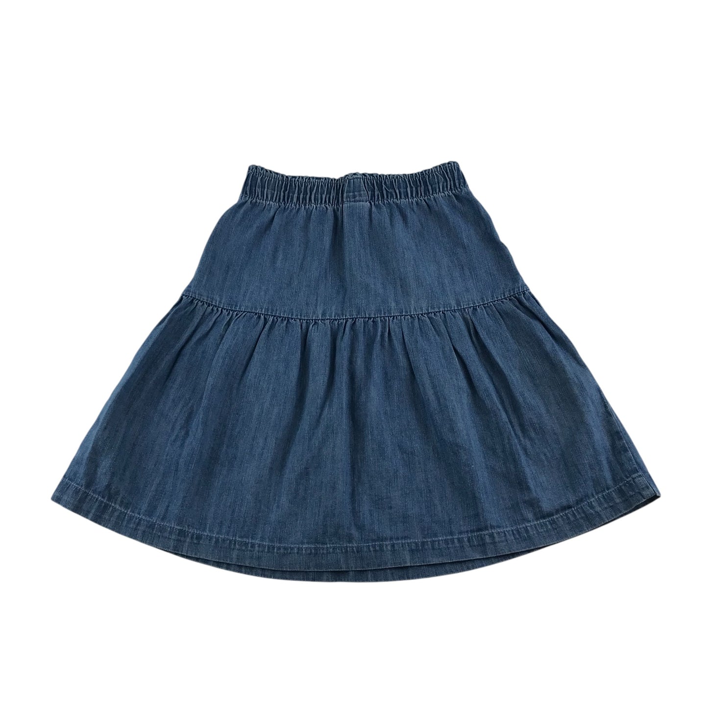 Next Skirt 8-9 year blue denim layered with belt and elasticated waist cotton